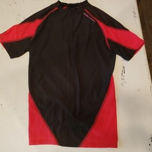 Under Armour Black and Red T Shirt